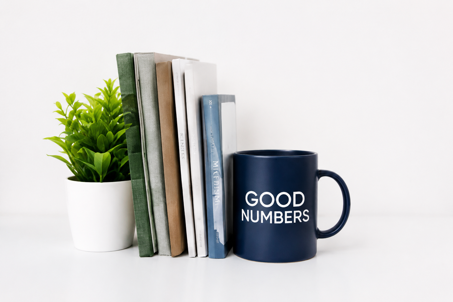 Good Numbers books and mug